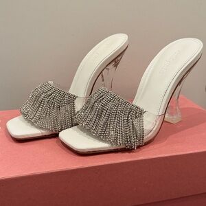 Cult Gaia LANA Sandal Crystal Heel Rhinestone Tassels Size 35 US 5